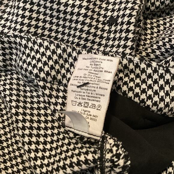 L’Agence Logan Black White Houndstooth Taper Trouser Ankle Pant - Picture 12 of 12